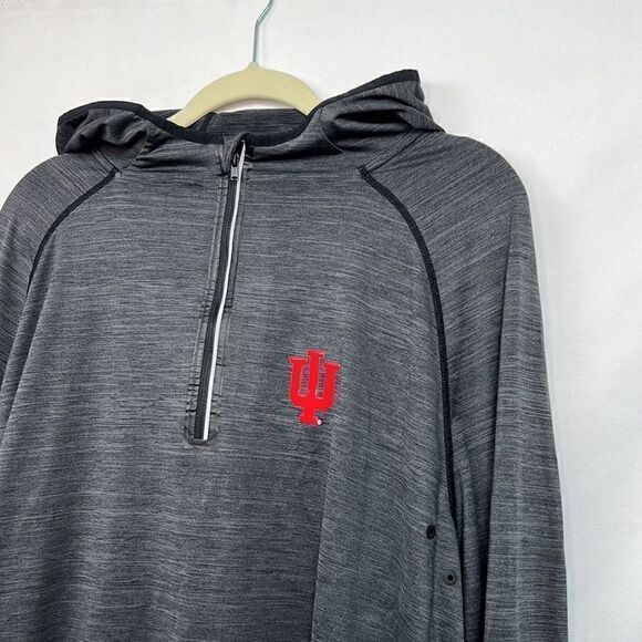 Level Wear Gray Indiana Hoosiers 1/4 zip hooded shirt size XL EUC - Picture 3 of 11